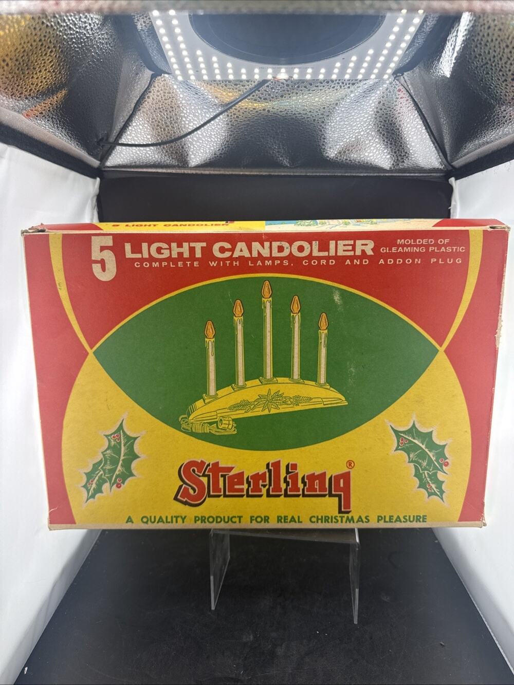 NOS Vintage Sterling No 255 5 Light Christmas Candolier Window Candelabra